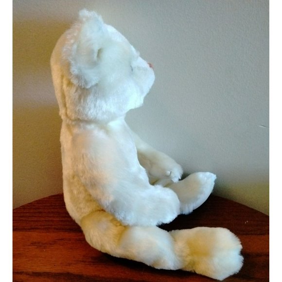 Ty White Teddy Bear Plush Stuffed Animal 18" Beanbag Feet & Paws Bubble Eyes Exc - Picture 8 of 9